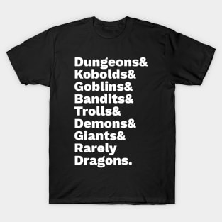 Dungeons and Rarely Dragons - Common Monsters T-Shirt